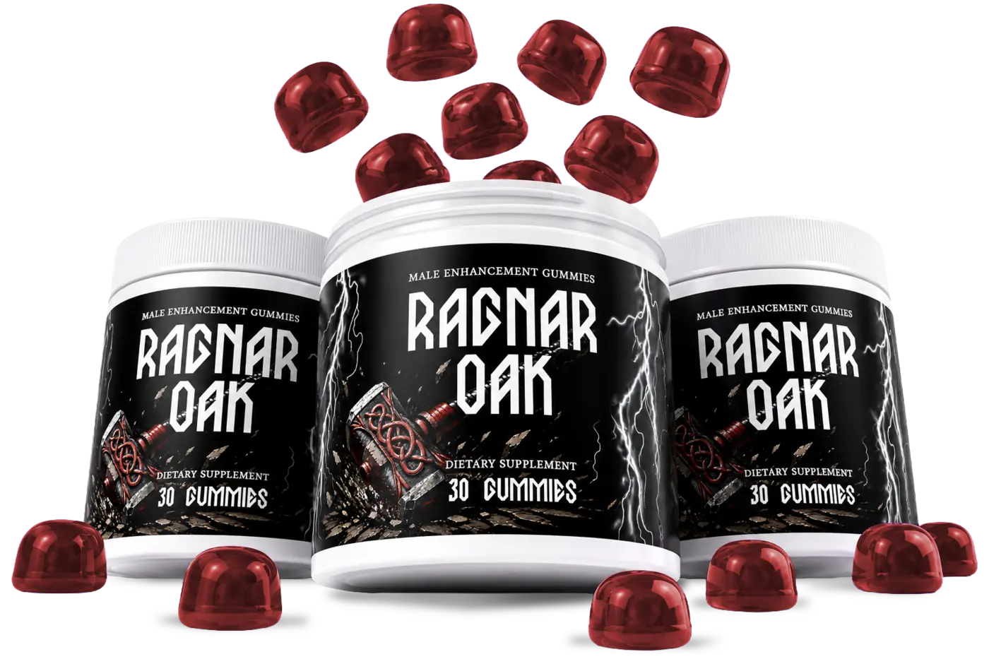 RagnarOak male wellness gummy three bottle package